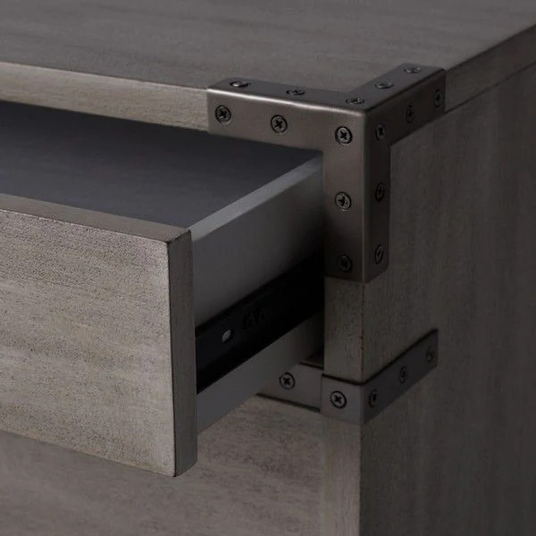 Safavieh Nisha 3 Drawer Wood Nightstand - Light Gray - Image 5