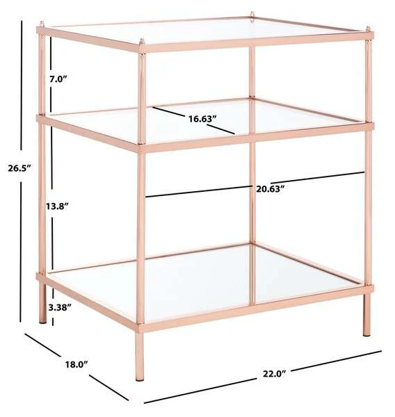 Safavieh Noelia 3 Tier Accent Table - Rose Gold - Image 4