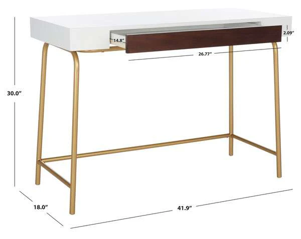 Safavieh Nola 1 Drawer Desk - White - Image 3