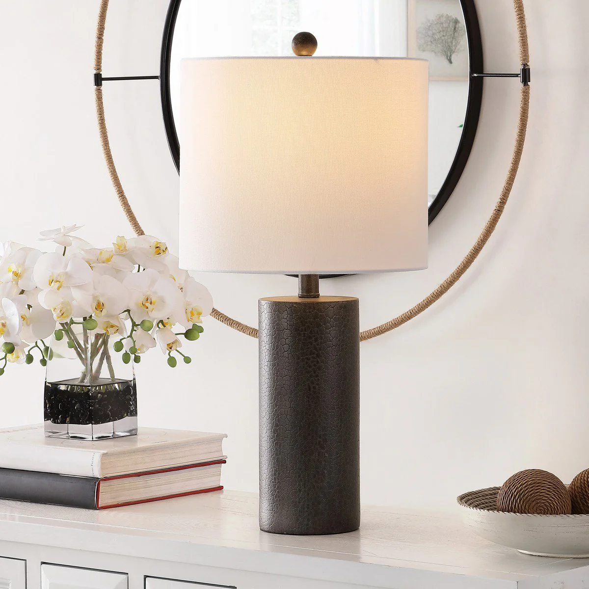 Safavieh Nori Polyresin Table Lamp - Dk Grey - Image 3