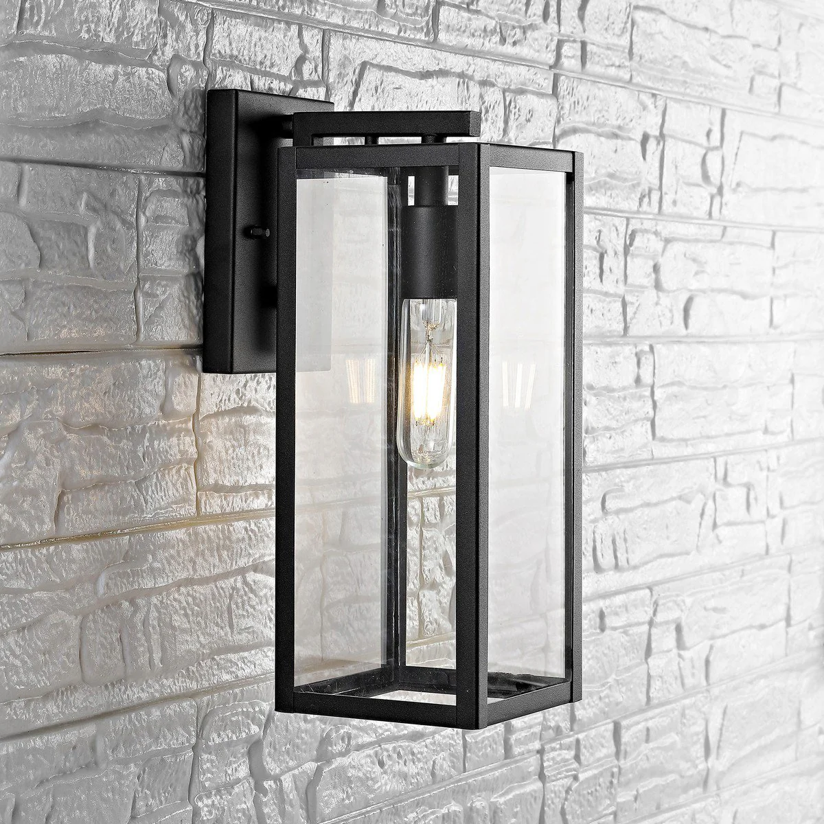Safavieh Norsan Outdoor Wall Lantern - Black - Image 3