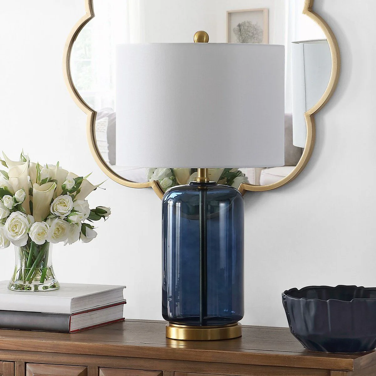 Safavieh Novah Glass Table Lamp - Blue - Image 3
