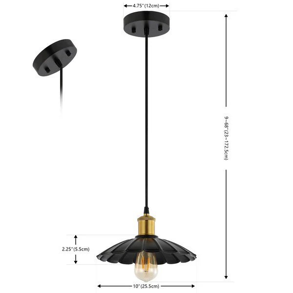 Safavieh Novaire, 10 Inch, Black/Brass, Iron Pendant - Black - Image 3