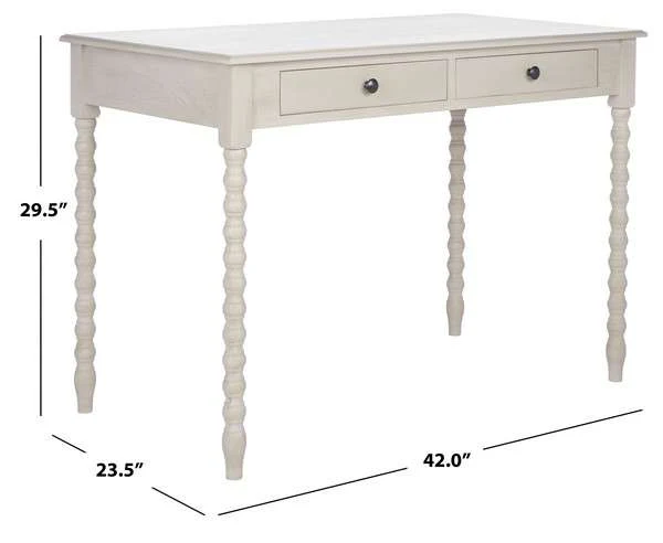Safavieh O' Mara 2 Drawer Desk - Taupe - Image 4