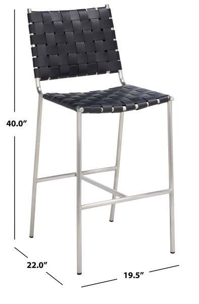 Safavieh Olenna Woven Counter Stool - Black - Image 4