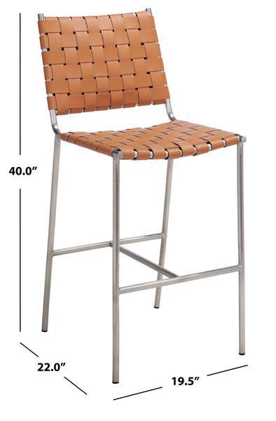 Safavieh Olenna Woven Counter Stool - Cognac - Image 4