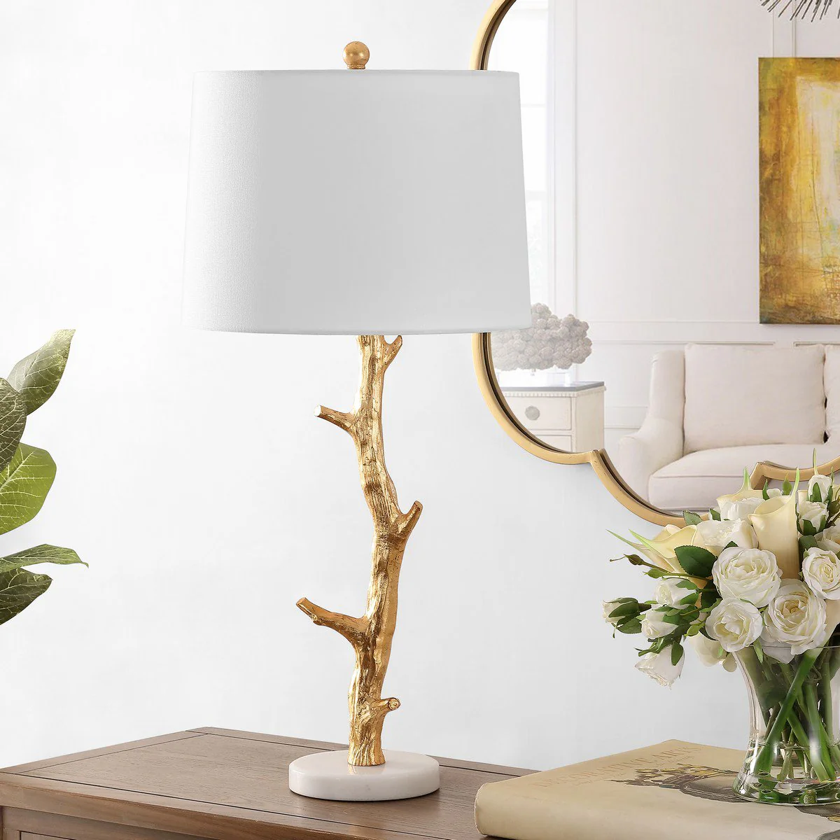 Safavieh Olenna Resin Table Lamp - Gold Leaf - Image 3