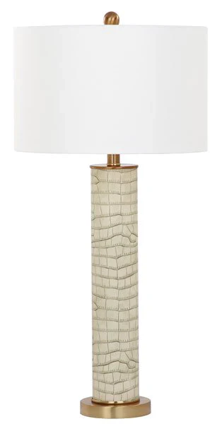 Safavieh Ollie 31.5-Inch H Faux Alligator Table Lamp Set Of 2 - Cream - Image 2