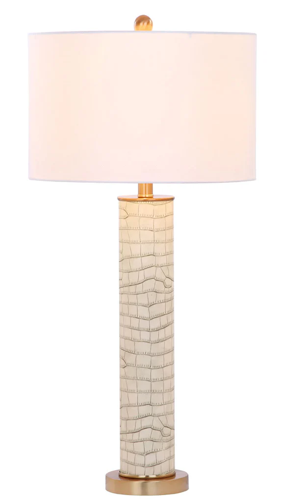 Safavieh Ollie 31.5-Inch H Faux Alligator Table Lamp Set Of 2 - Cream - Image 3