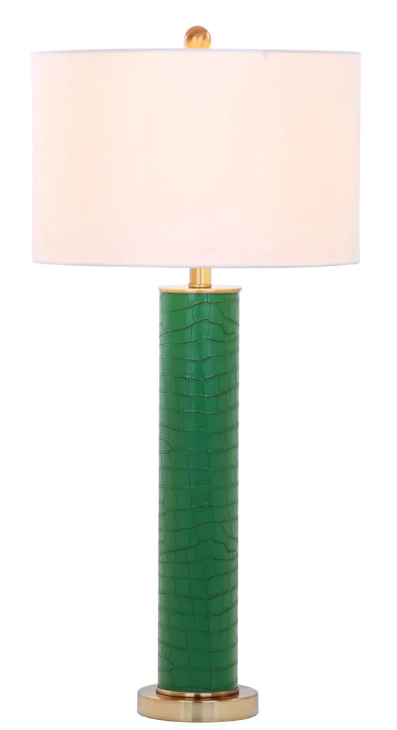 Safavieh Ollie 31.5-Inch H Faux Alligator Table Lamp Set Of 2 - Dark Green - Image 3