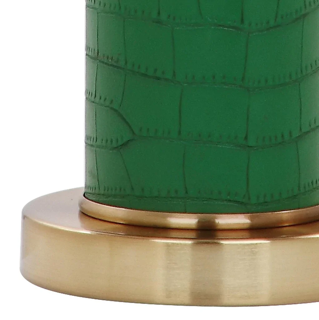 Safavieh Ollie 31.5-Inch H Faux Alligator Table Lamp Set Of 2 - Dark Green - Image 5