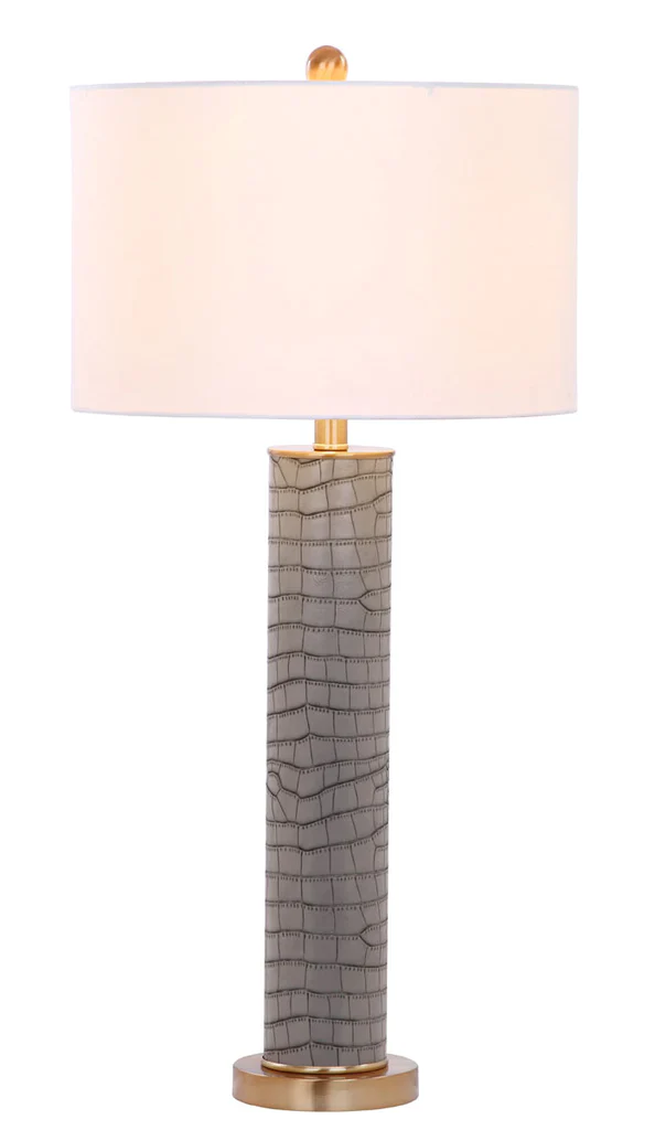 Safavieh Ollie 31.5-Inch H Faux Alligator Table Lamp Set Of 2 - Grey - Image 2