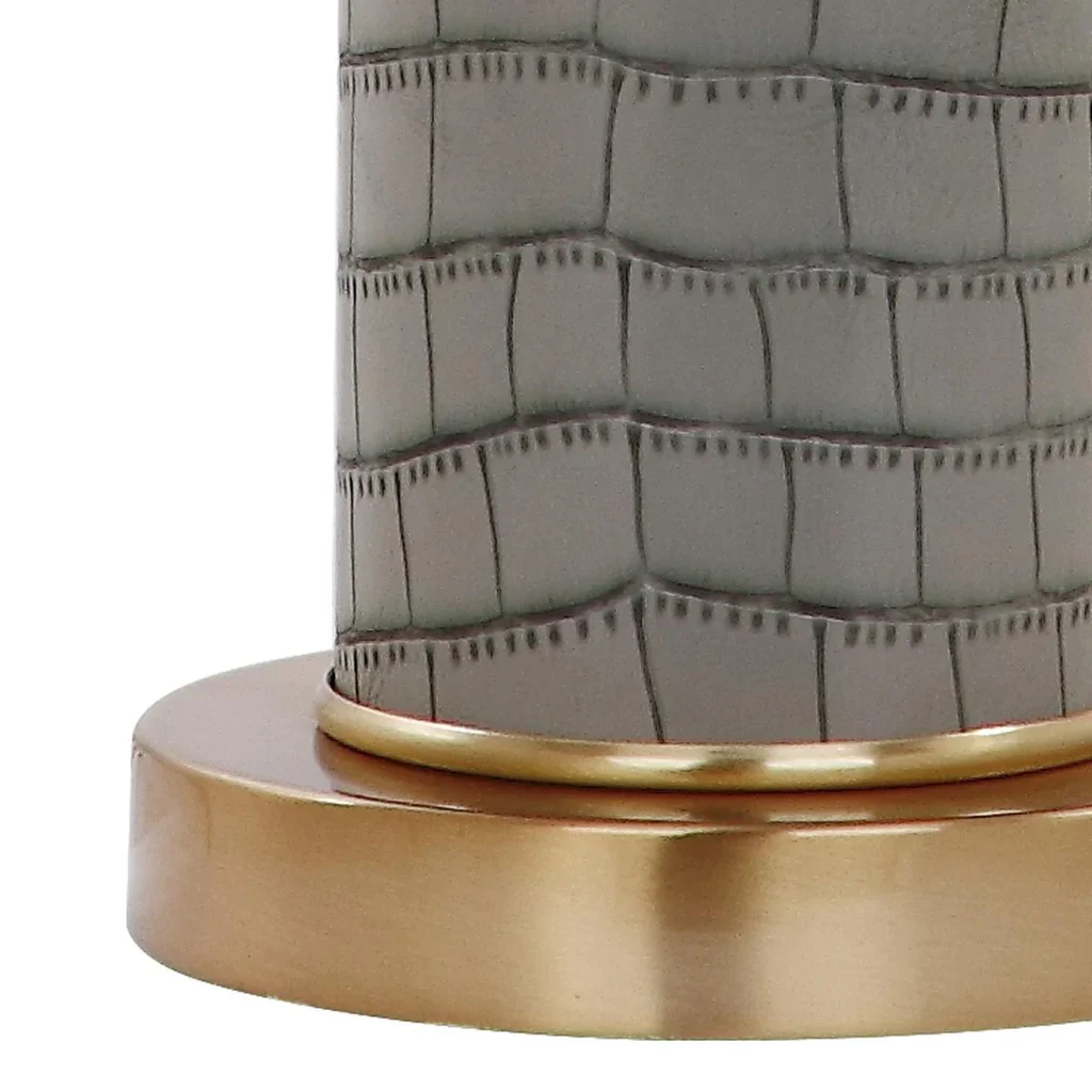 Safavieh Ollie 31.5-Inch H Faux Alligator Table Lamp Set Of 2 - Grey - Image 3