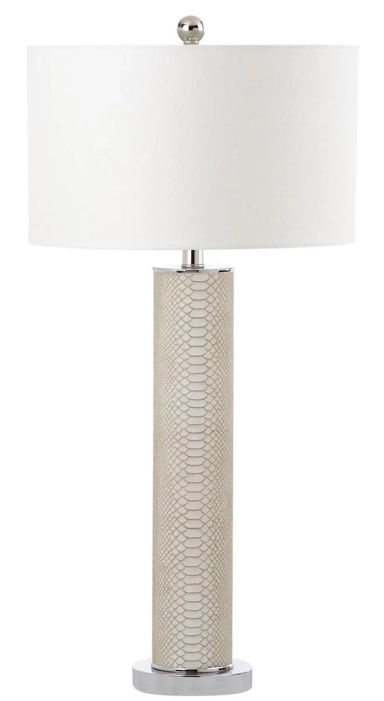 Safavieh Ollie 31.5-Inch H Faux Snakeskin Table Lamp Set Of 2 - Cream - Image 2
