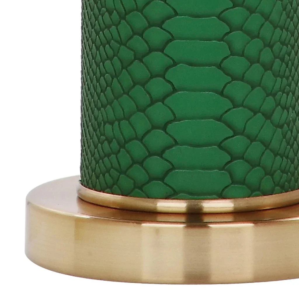 Safavieh Ollie 31.5-Inch H Faux Snakeskin Table Lamp Set Of 2 - Dark Green - Image 2