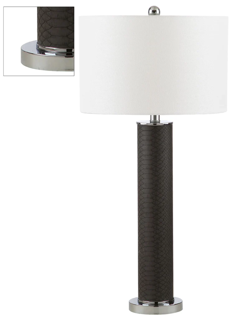 Safavieh Ollie 31.5-Inch H Faux Snakeskin Table Lamp Set Of 2 - Grey - Image 4