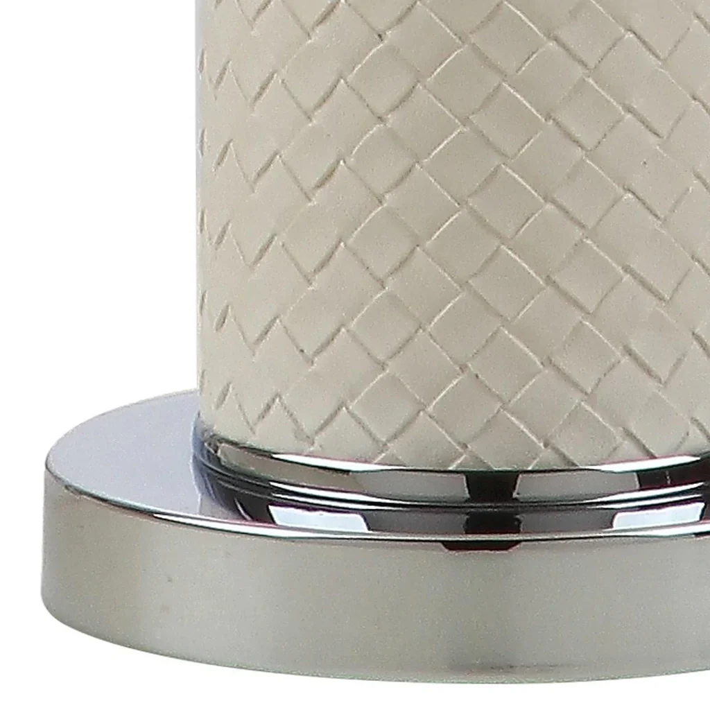 Safavieh Ollie 31.5-Inch H Faux Woven Leather Table Lamp Set Of 2 - Cream - Image 2
