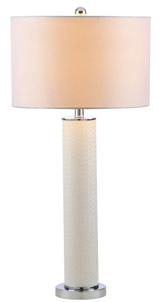 Safavieh Ollie 31.5-Inch H Faux Woven Leather Table Lamp Set Of 2 - Cream - Image 4