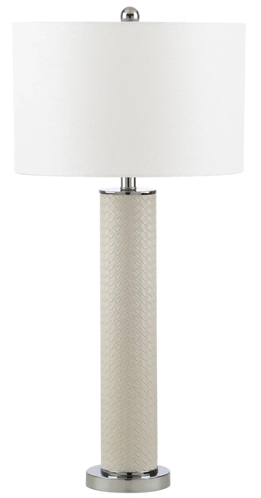 Safavieh Ollie 31.5-Inch H Faux Woven Leather Table Lamp Set Of 2 - Cream - Image 5