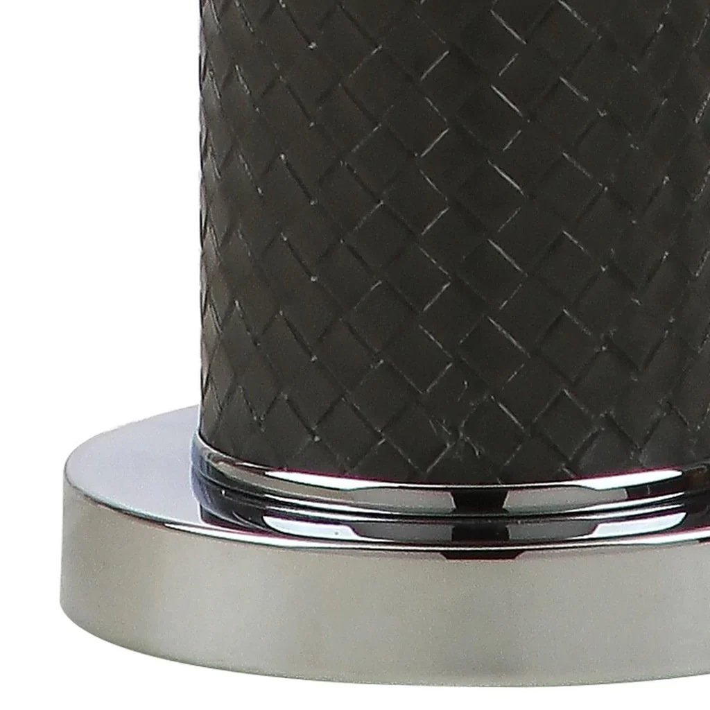 Safavieh Ollie 31.5-Inch H Faux Woven Leather Table Lamp Set Of 2 - Grey - Image 2