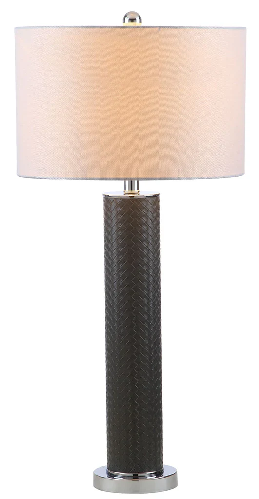 Safavieh Ollie 31.5-Inch H Faux Woven Leather Table Lamp Set Of 2 - Grey - Image 4