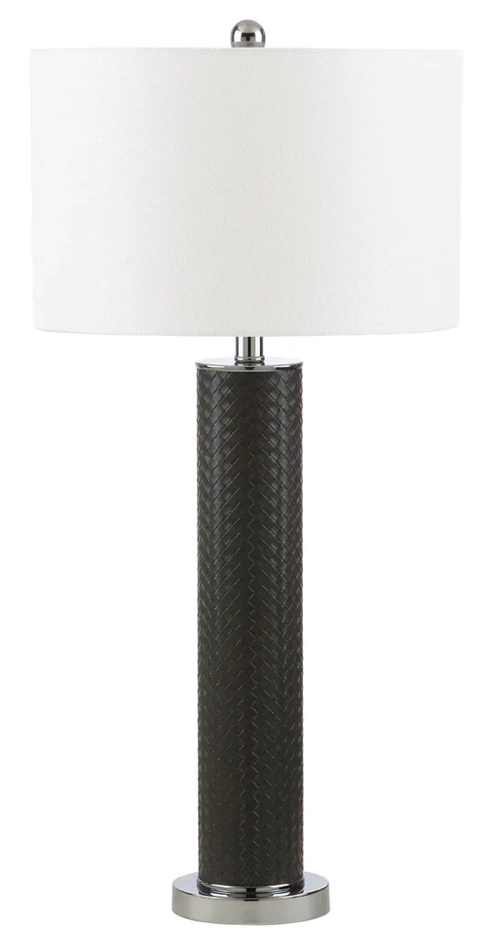 Safavieh Ollie 31.5-Inch H Faux Woven Leather Table Lamp Set Of 2 - Grey - Image 5