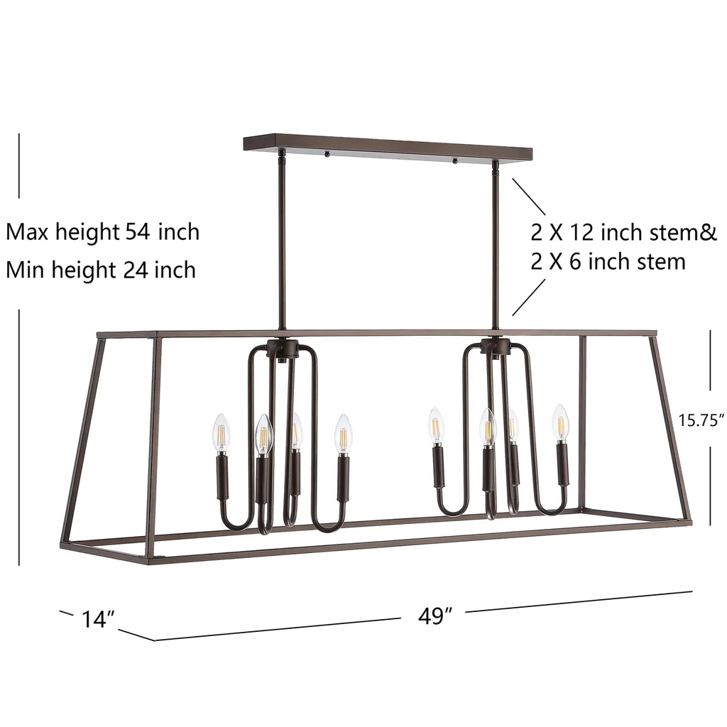 Safavieh Onia 8Lt Pendant - Oil Rubbed Bronze (Black) - Image 5