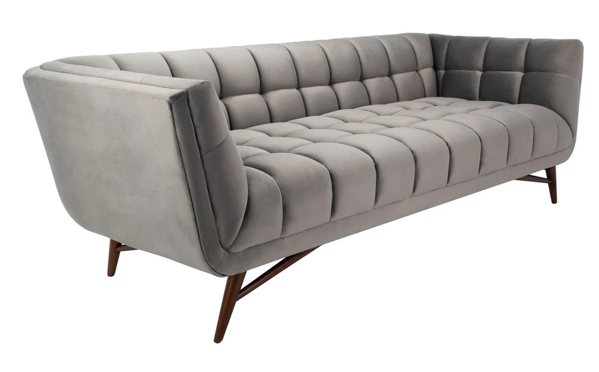 Safavieh Onyx Mid-Century Tufted Velvet Sofa - Dark Gray - Image 3