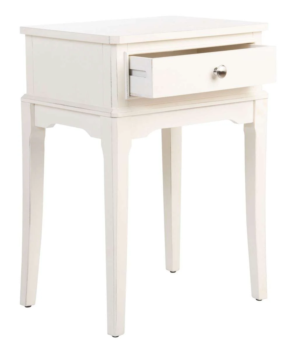 Safavieh Opal 1Drw Accent Table - Distressed White - Image 2