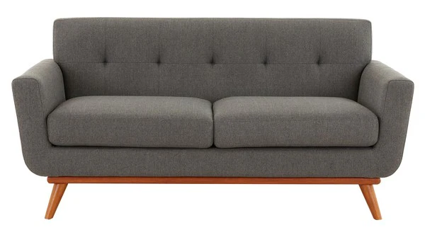 Safavieh Opal Linen Tufted Upholstered Loveseat - Slate Gray - Image 2