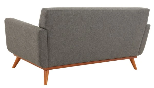 Safavieh Opal Linen Tufted Upholstered Loveseat - Slate Gray - Image 4