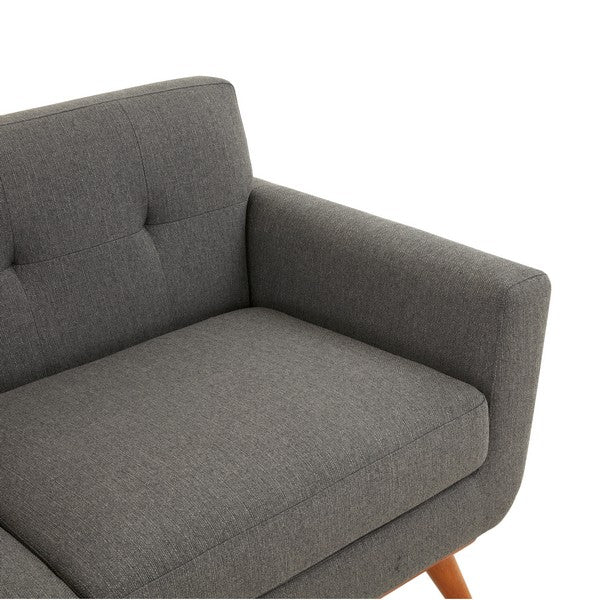 Safavieh Opal Linen Tufted Upholstered Loveseat - Slate Gray - Image 5