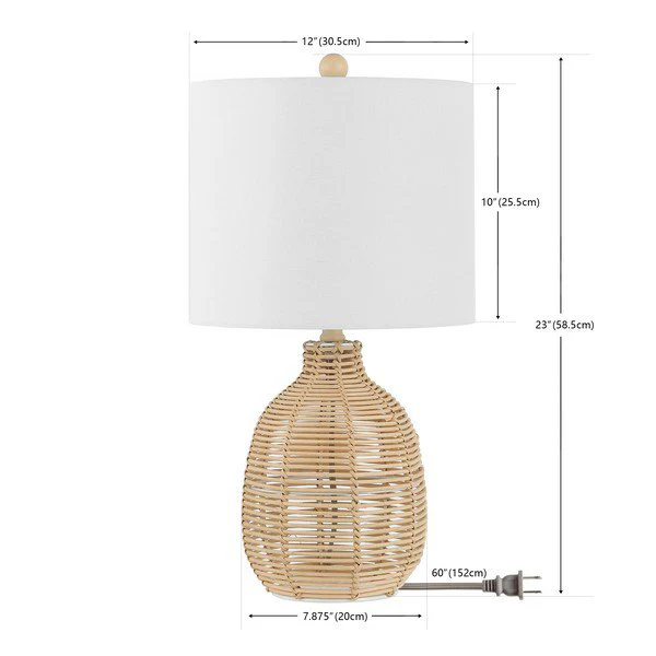Safavieh Oroya, 23 Inch, Light Natural, Rattan Table Lamp - Light Natural - Image 3