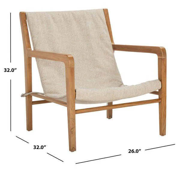 Safavieh Osmond Linen Sling Chair - Sand - Image 3