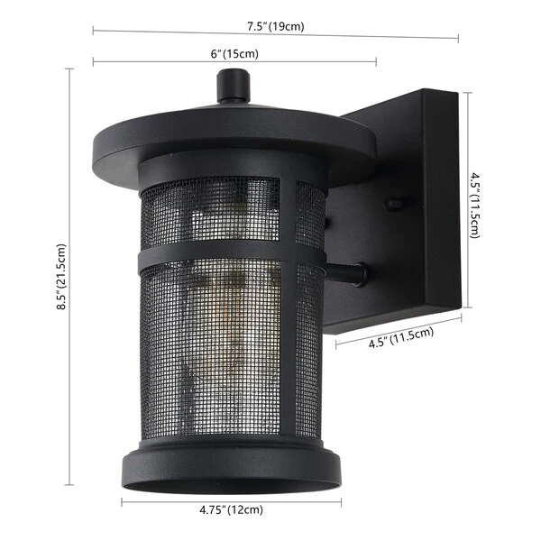 Safavieh Osprey Outdoor Wall Sconce/Black Set Of 2 - Black - Image 3