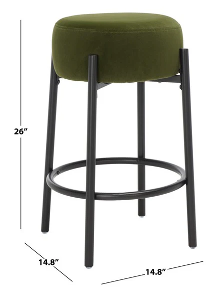 Safavieh Paisleigh Metal Counter Stool - Forest Green - Image 3
