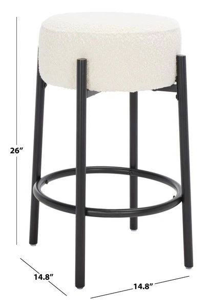 Safavieh Paisleigh Metal Counter Stool - Ivory - Image 3