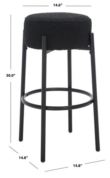 Safavieh Paisleigh Metal Leg Barstool - Black - Image 5