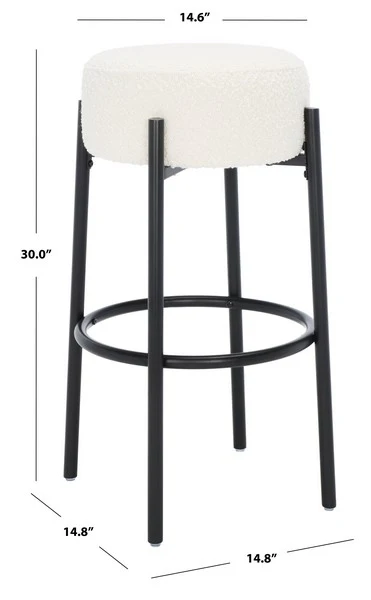 Safavieh Paisleigh Metal Leg Barstool - Ivory - Image 3