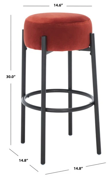 Safavieh Paisleigh Metal Leg Barstool - Rust - Image 3