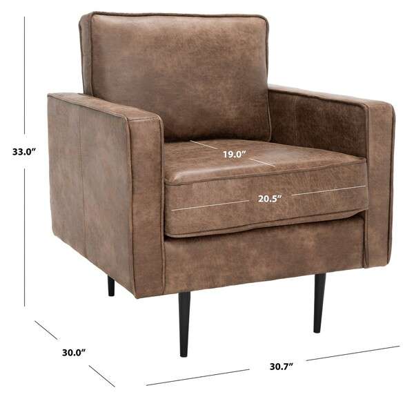 Safavieh Paityn Accent Chair - Brown Body With Black Legs - Image 4