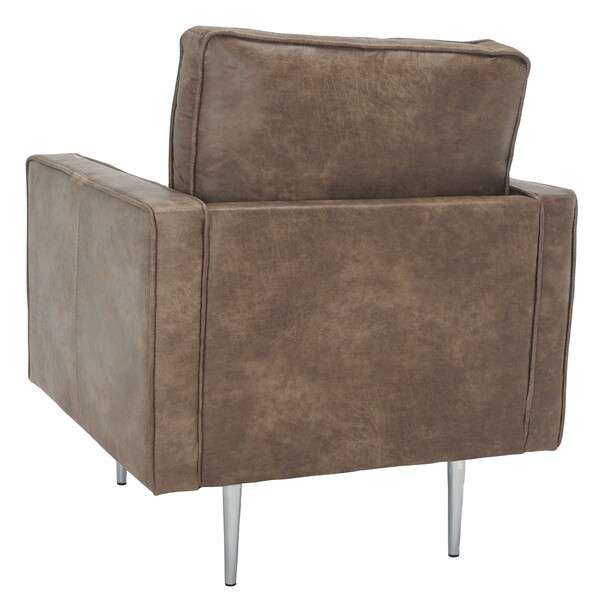 Safavieh Paityn Accent Chair - Brown Body With Silver Legs - Image 3