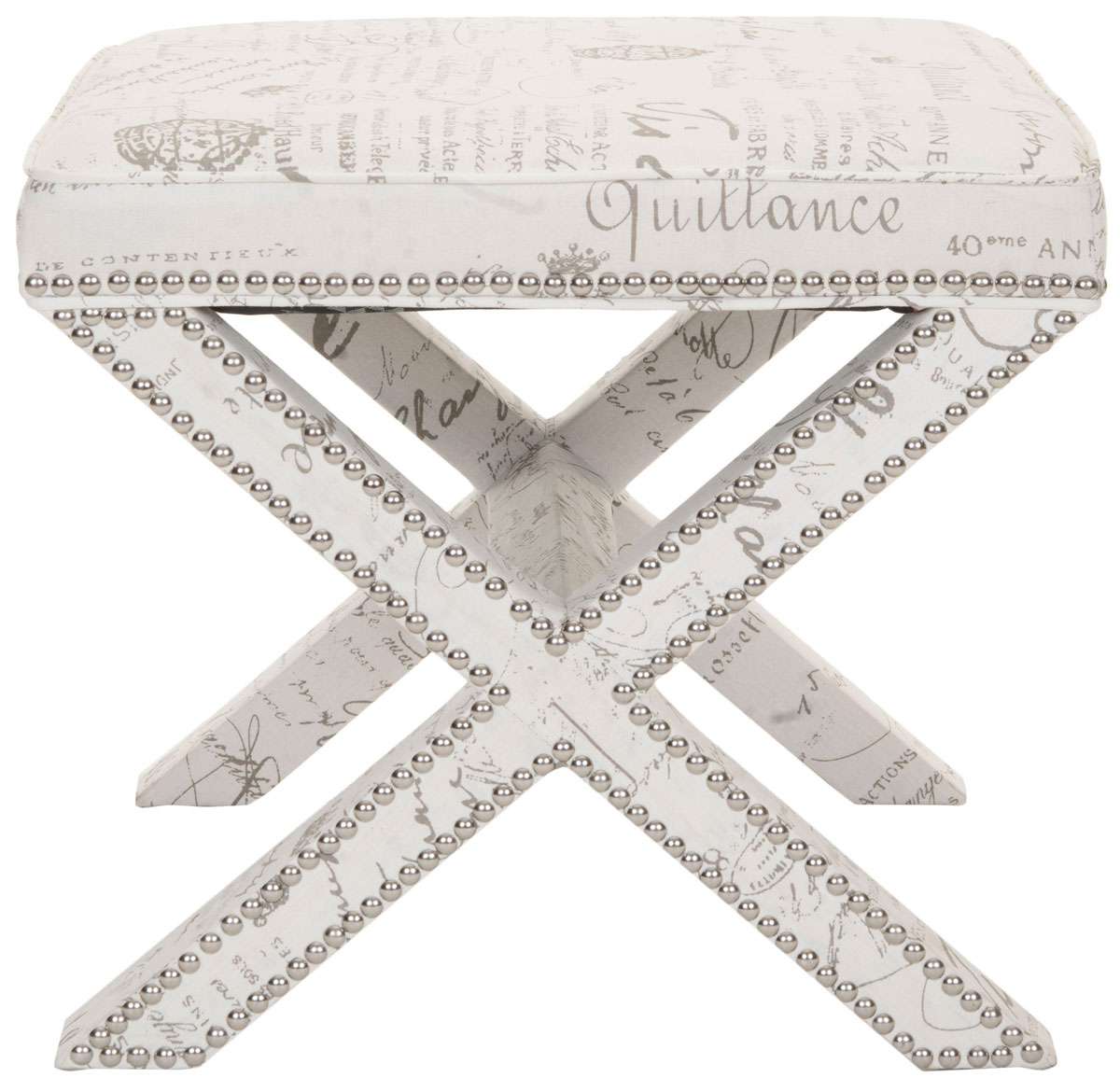 Safavieh Palmer Ottoman - Silver Nail Heads - Multi - Image 2