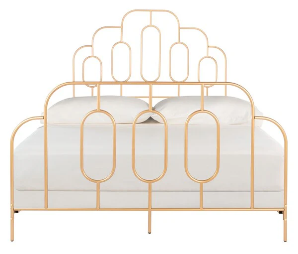 Safavieh Paloma Metal Retro Bed Queen Size - Gold - Image 2