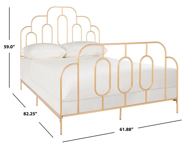 Safavieh Paloma Metal Retro Bed Queen Size - Gold - Image 4