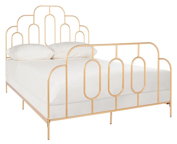 Safavieh Paloma Metal Retro Bed Queen Size - Gold - Image 5