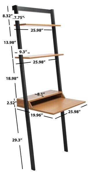 Safavieh Pamella 2 Shelf Leaning Desk - Natural - Image 3