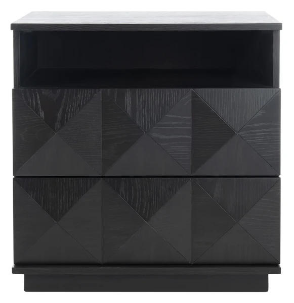 Safavieh Patty 2 Drawer Nightstand - Black - Image 2