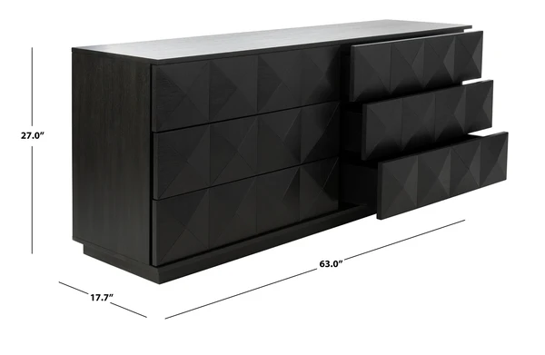 Safavieh Patty 6 Drawer Dresser - Black - Image 3