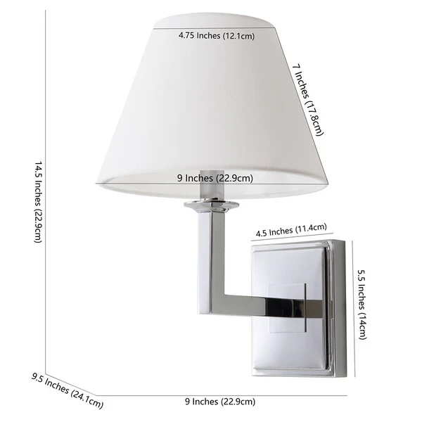 Safavieh Pauline Chrome 14.5-Inch H Wall Sconce Set Of 2 - Chrome - Image 3